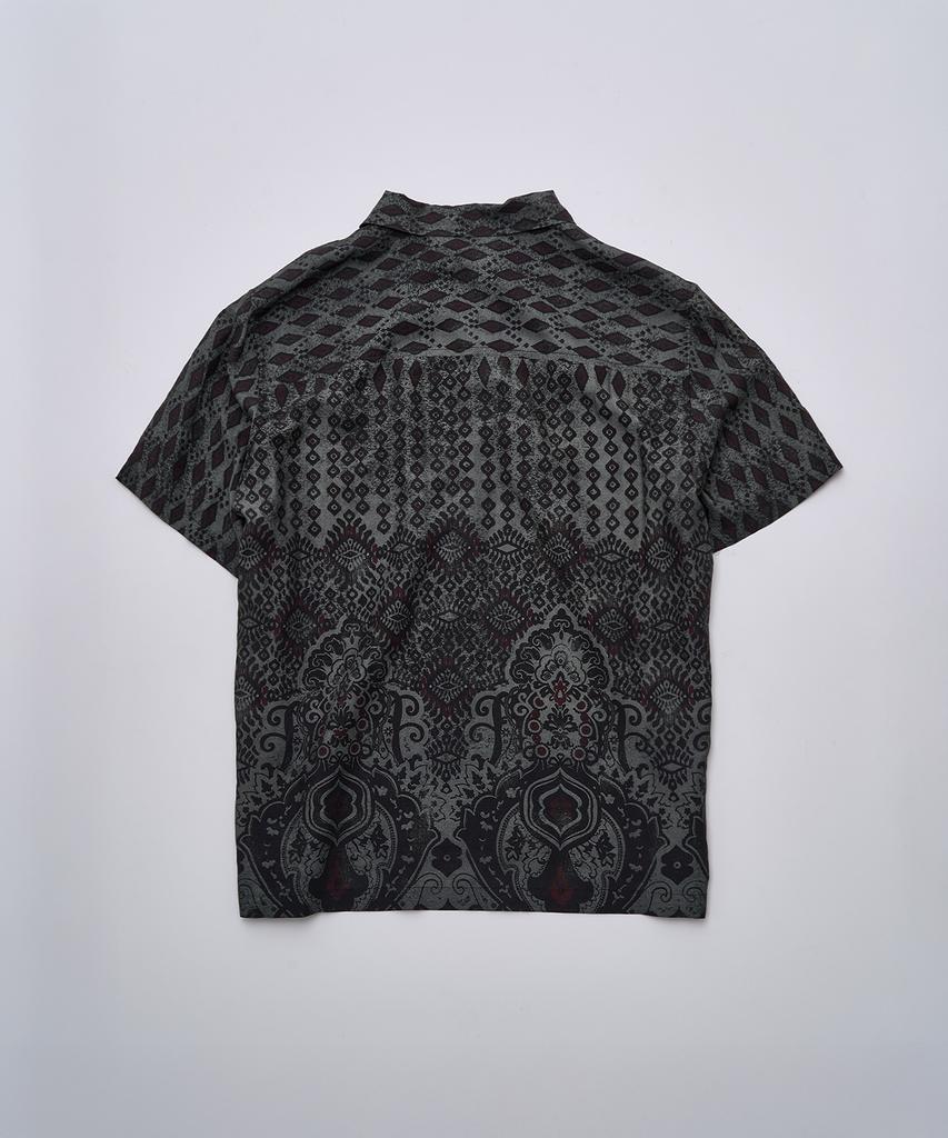 Seopiseuedisyeon Full Print Short Sleeve Shirt Gray