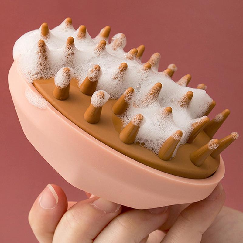 Silicone Head Body Scalp Massage Brush Shampoo Brush Hair Washing Shower Brush