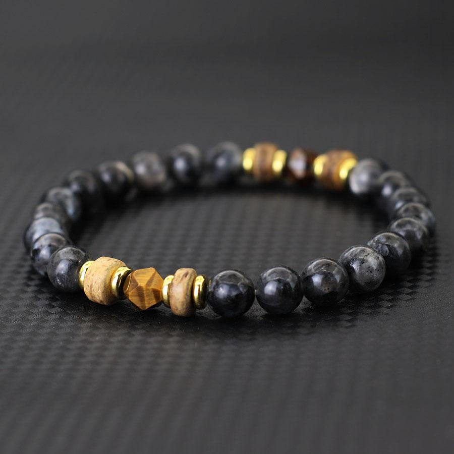 Fashionable Men Natural Stone Handcrafted Bracelet For Everyday Wear Irregular Tiger Eyes Beads Braslet Cool Biker Hand Jewelry