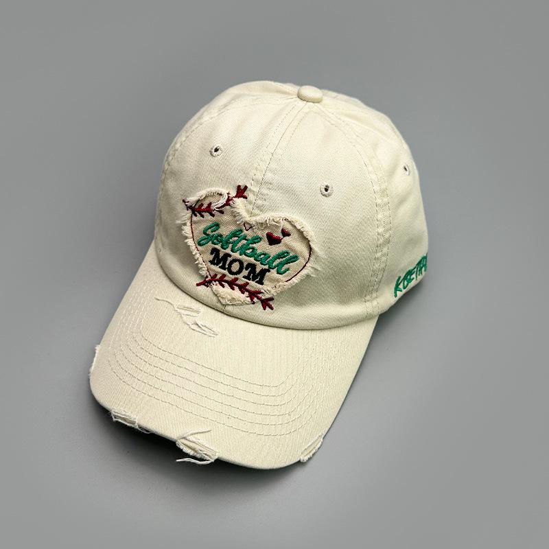 Cave Wind Love Embroidery Baseball Cap Men'S And Women'S Sunshade Edging Casual Cap