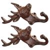 Set of 2 Sturdy Cast Iron Antler Hooks for Coats Towels Decorative Entryway Hangers Home Accessory Daily Casual Use
