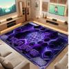 City Cyberpunk Theme Crystal Velvet Floor Rug Personalized Custom Name Text Warm Carpet Home Decoration