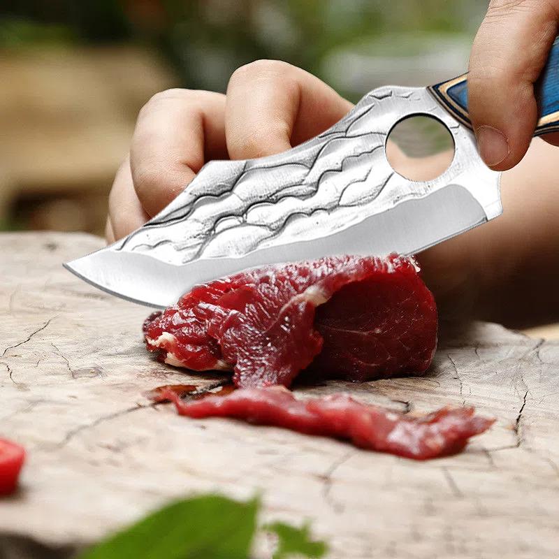MYVIT Kitchen Knife Forged Boning Knife Butcher Knife Stainless Steel Cleaver Vegetable Fruit Knife Outdoor Camping Knife with Cover