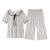 Pajamas women's 11-year new summer cotton short-sleeved cropped pants thin summer large-size loungewear can be worn outside the set