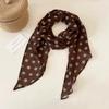 French Brown Polka Dot Long Scarf for Women's Fashion Accessories, Neck Accessories, Headband, Long Ribbon