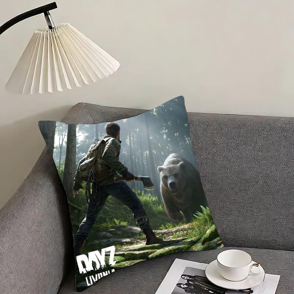 D-DayZ Zombie Game Anime Cushion Cover Reversible Plush Pillow Cover – For Car, Sofa, Bedroom, Perfect As a Gift.
