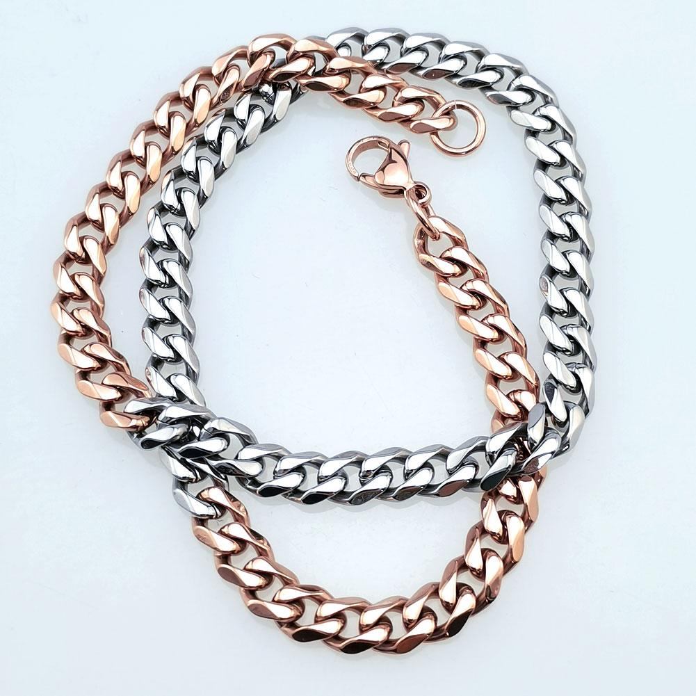 New 316L Stainless Steel Rose and Primary Colors Dual Hip Hop Necklace Jewelry