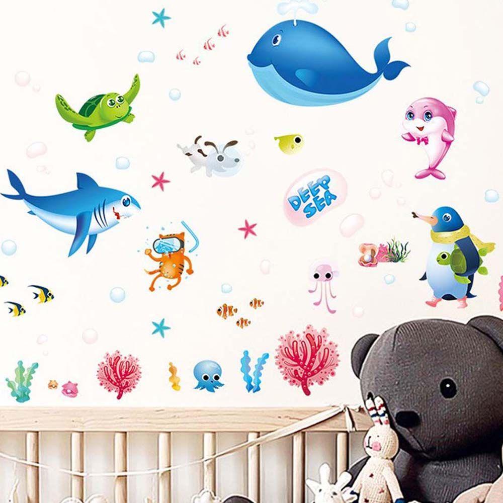 Waterproof Kindergarten For Kids Room Ocean Self Adhesive Wall Sticker Wall Decal Home Decoration