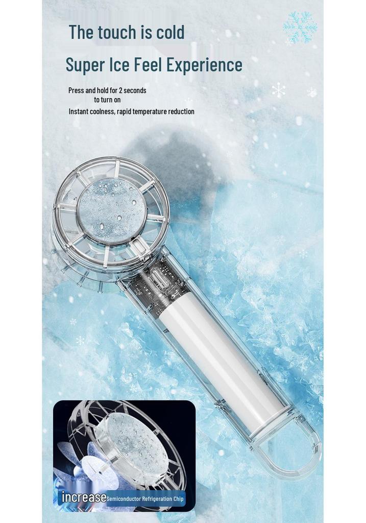 Portable USB Rechargeable High-Wind Ice Pack Fan with Cooling Technology