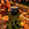 Gruselige Partyartikel für Zuhause Halloween Kessel Süßigkeitenschale, 20 Zoll Hexenbein Schale Eimer, Dekoratives Zubehör Kunststoff Großer Topf Eimer