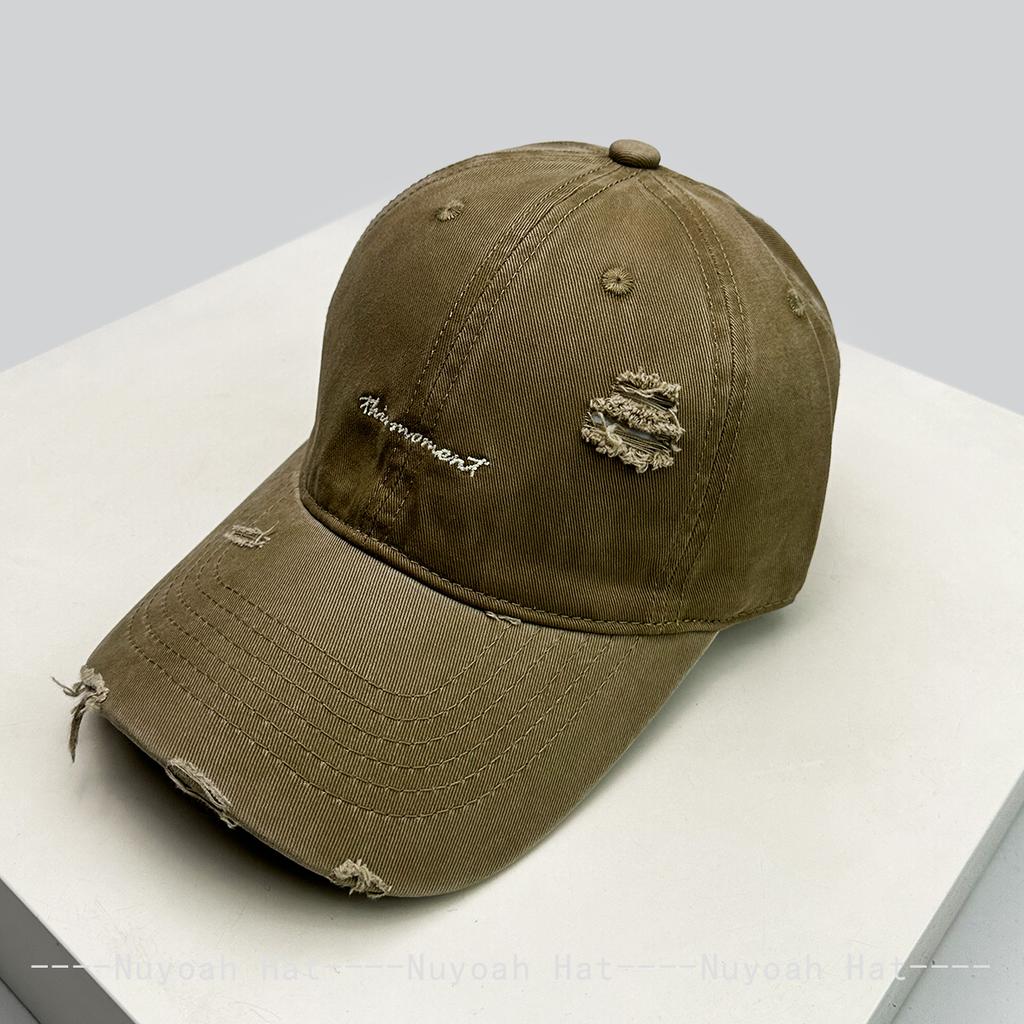 Simple Broken Style Embroidered Letters Baseball Hats Sunshade Retro Versatile New Men Women Personal Fashion Peaked Caps Ins