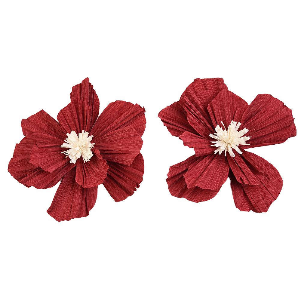 Flowers Paper Flowers Wedding 2Pcs/Set 30cm Birthday Bold Colors Bright Crepe Paper DIY Folded Storage for durable