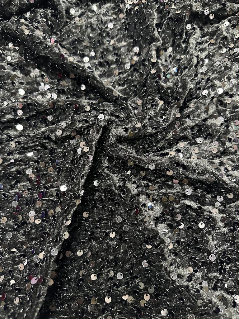 African Velvet Lace Fabric 5 Yards Nigerian Sequins Lace Fabric for Sewing Wedding Luxury Dress French Sequins Material Women