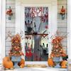 Four-Sided Stretch Carpet Fabric Door Cover with Halloween Design - Easy Installation
