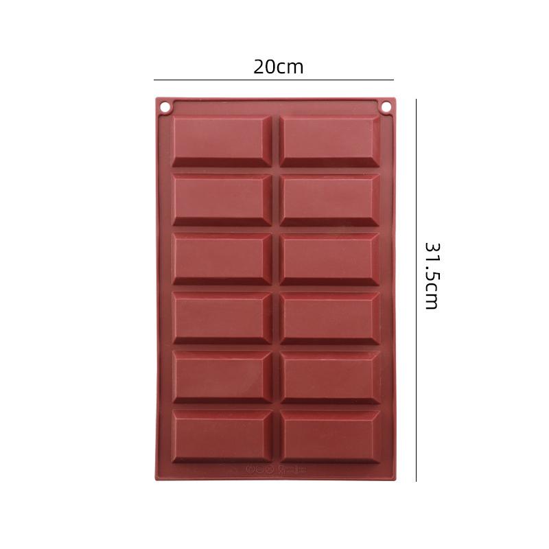 

12-гнездные силиконовые формы для шоколада, конфет, антипригарные прямоугольные формы для выпечки помадки, инструменты для украшения тортов, кухонные принадлежности коричневый