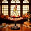 Stained Glass Witch Hat Lamp Magic LED Witch-Hat Lamp USB  Creative Table Lamp Night Light For Bedroom Room Decor Halloween