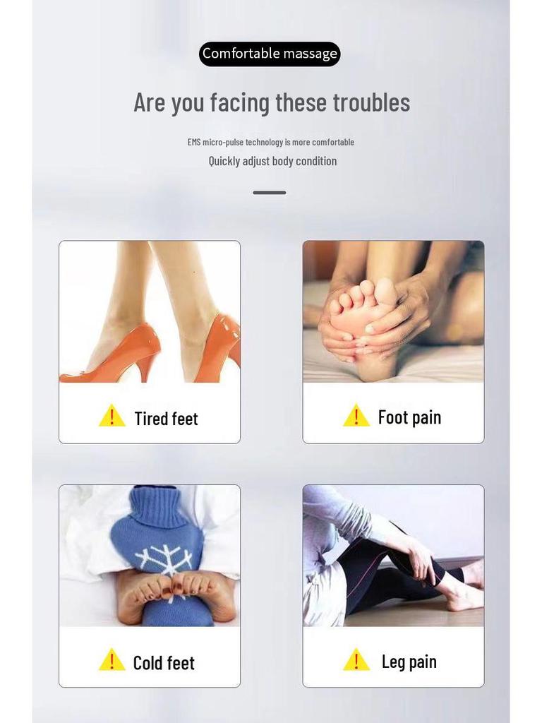 Rechargeable EMS Foot Massager with Remote Control - Micro-pulse Foot Therapy Pad