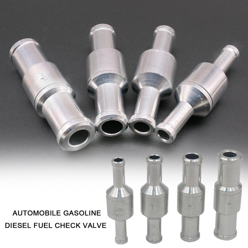 6-12mm Non-return Valve Chrome One-way Non-return Check Valve Auminium Fuel Water Gas Air Vacuum 6mm/8mm/10mm/12mm