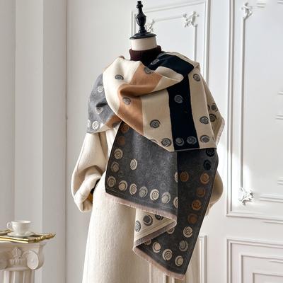 Women'S Luxury Faux Cashmere Scarf Warm Thick  Autumn Winter Pashmina Blanket Poncho Fashion Print For Fashionable Accessories