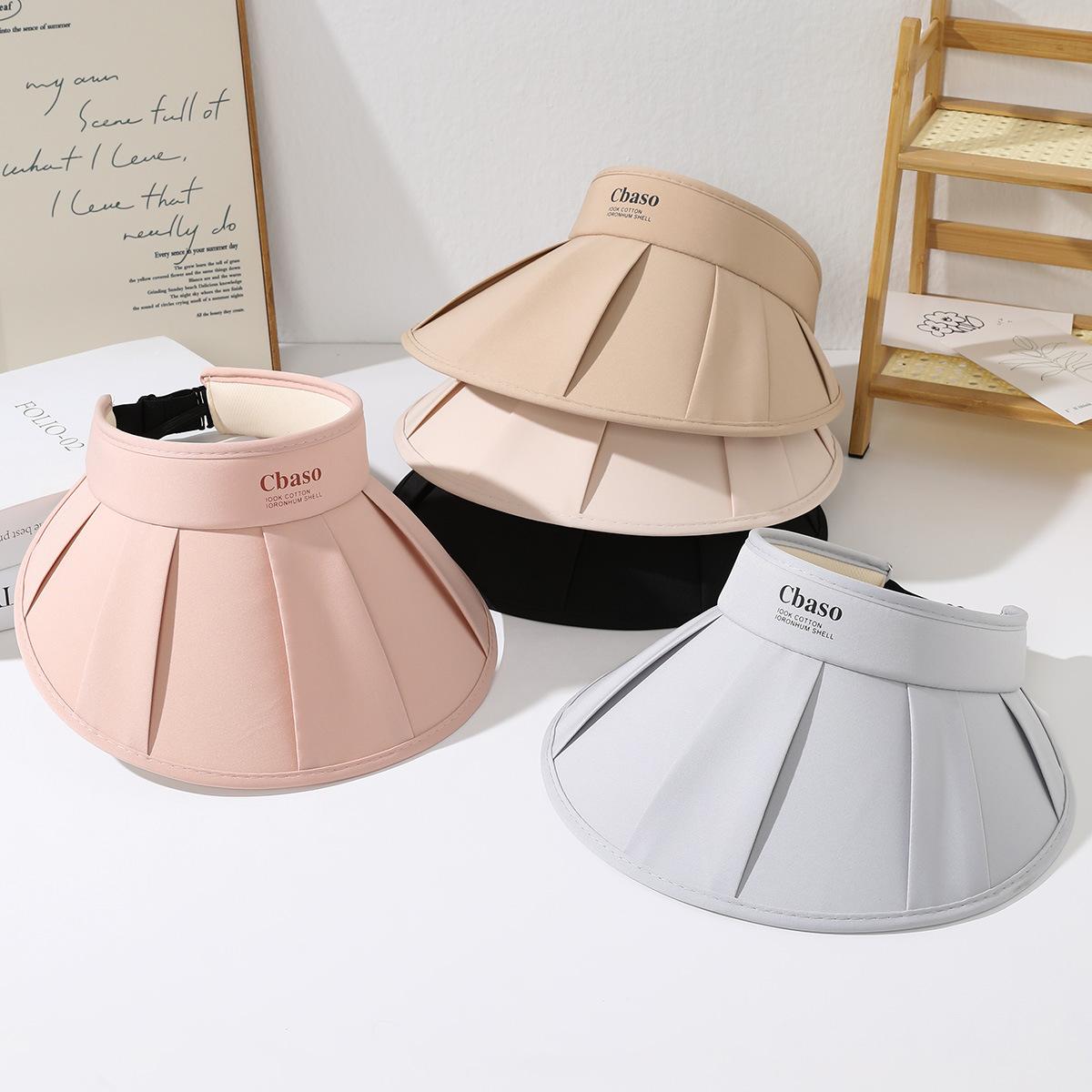 

New empty top shell sun protection hat UV protection vinyl hat women s summer big brim sun hat riding Adjustable хакі