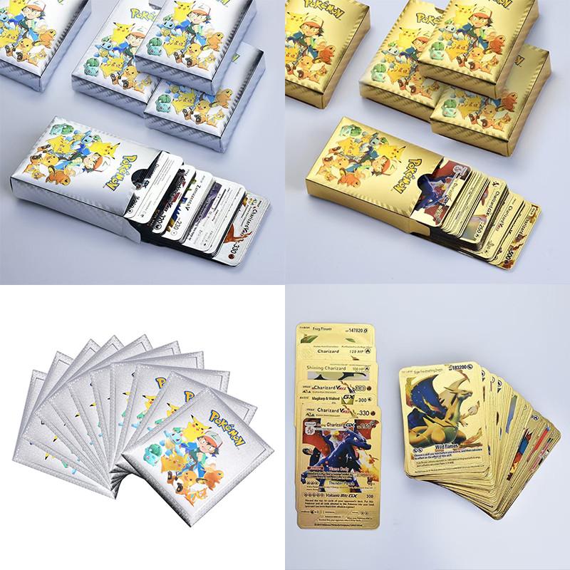 Metal Cards Gold Energy Card Charizard Pikachu Collection Card Battle