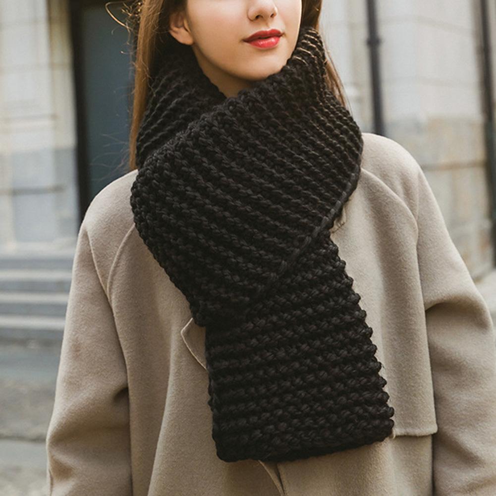 Women Solid Color Scarf Delicate Knitting Fashion Scarves Warm Neck Scarf