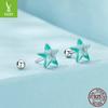 Yin Ziyun Blue-Green Starfish S925 Sterling Silver Summer Earrings