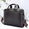 Malun Te Men's Genuine Leather Laptop Briefcase - Top Layer Cowhide Handbag