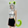 Furry Faux Furs Cats Ears Headbands Foxes Tail Animal Cosplay Costume Plush Alien Creature Costume Accessory for Roleplay Looks, Cosplay Gatherings,