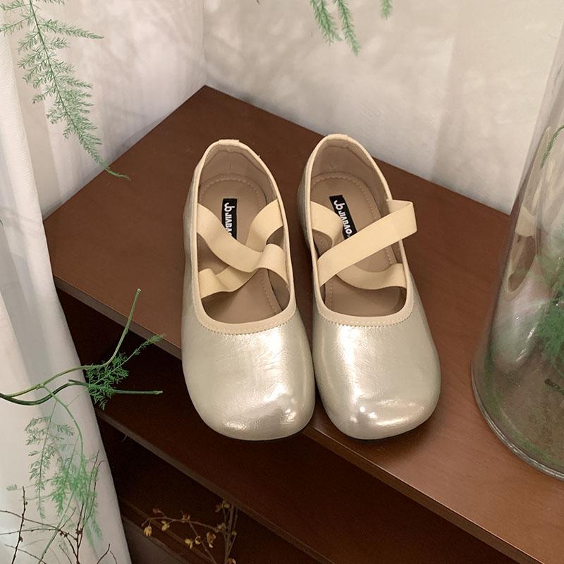 Fashion Soft Fashion Elastic Band Women Flats Slip On Shoes Female Shallow Footwear Round Toe Ladies Mary Janes Flats Shoes