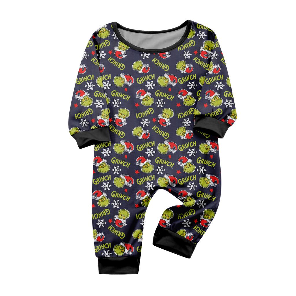 Print Cute Family Set Pajamas, Home Clothes, Family Set Long Sleeve Top Pants Set