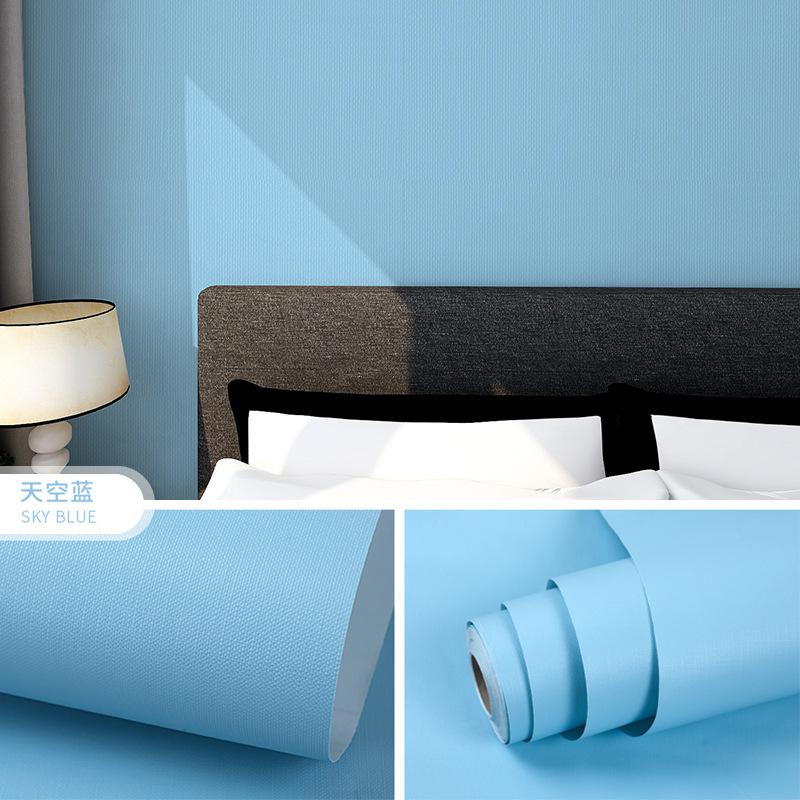 Solid Color Wallpaper Pvc Self-adhesive Thickened Background Wall Pasting Wall Remodeling Furniture Renovation Wallpaper