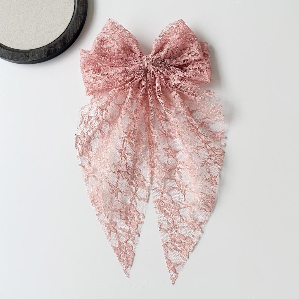 Accesorio para el Cabello Infantil con Lazo de Encaje Pinza para el Cabello Estilo Bosque Dulce Pinza para el Cabello Bordada con Malla de Cinta Elegante para Mujer