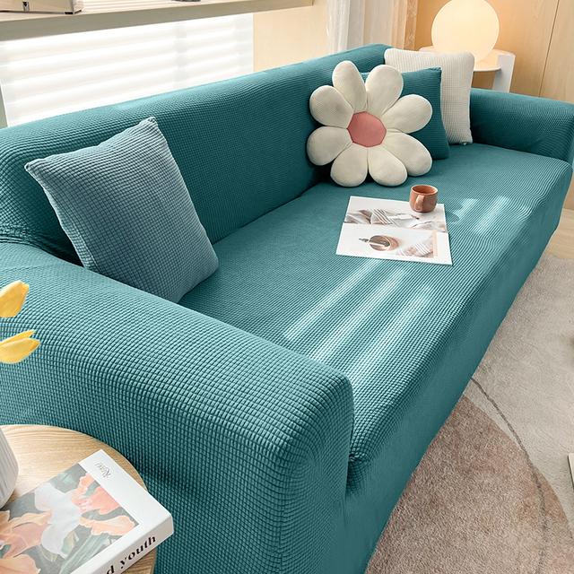Levivel Stretch Jacquard Sofa Cover Elastic Plain Color Sofa Covers For Living Room Slipcover Couch Cover Furniture Protector