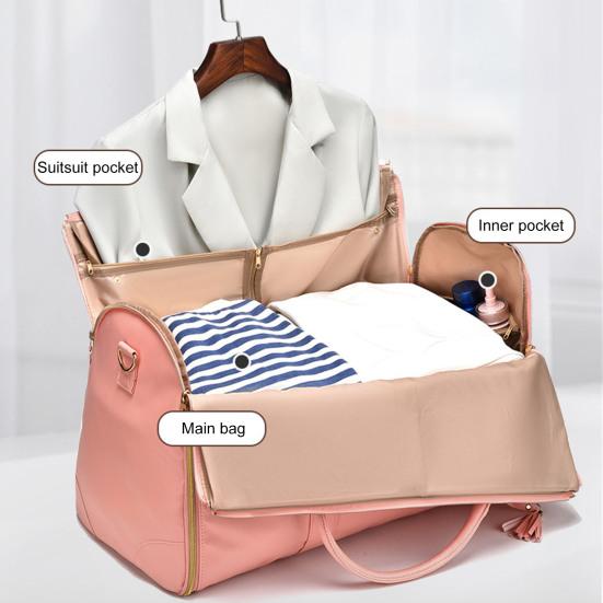 Convertible Garment Duffle Bag Travel Carry-On Tote Suit Bag 2-in-1 Hanging Garment Bag Weekender Overnight Bag for Business Trip Vacation