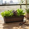 Large Capacity Gardening Pots for Flowers 18 Inch Rectangular Planter Box Imitation Wood Grain Window Box Planter Plastic Vegetables Portable Flower