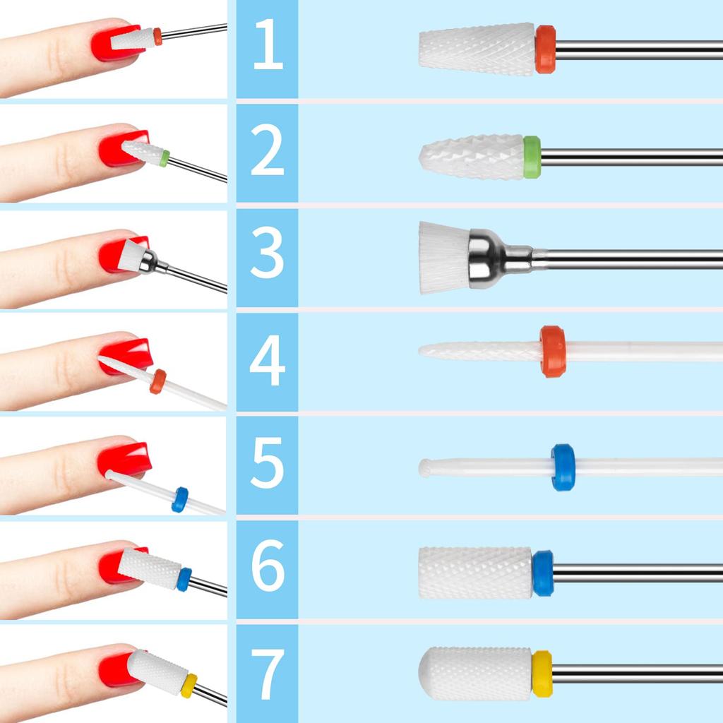 Madenia Nail Bit for Nail Machine Grinding Bit Grinding Nail Head Polishing Drill Bit for Nail Polishing Nail Care Cuticle Treatment Polishing Bit Set