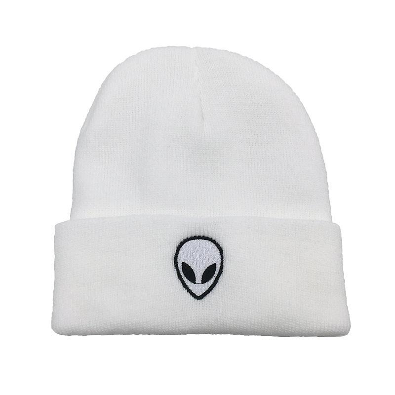 European and American New Alien Skull Embroidered Wool Knitted Hat Men's and Women's Autumn and Winter Thermal Hat Cold Hat