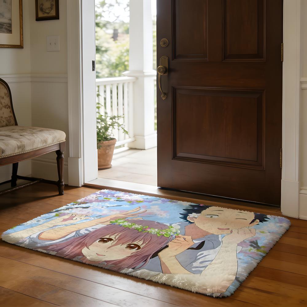 

Floor Mat Soft Flannel Rug Non Slip Absorbent Mat for Bathroom Bedroom Home Decor A S Silent VoiceX Anime 50x80cm