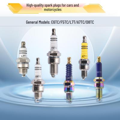 E6TC-F5TC-L7T-A7TC-D8TC Single-Pole Spark Plug for Motorcycles, ATVs, and Off-Road Vehicles