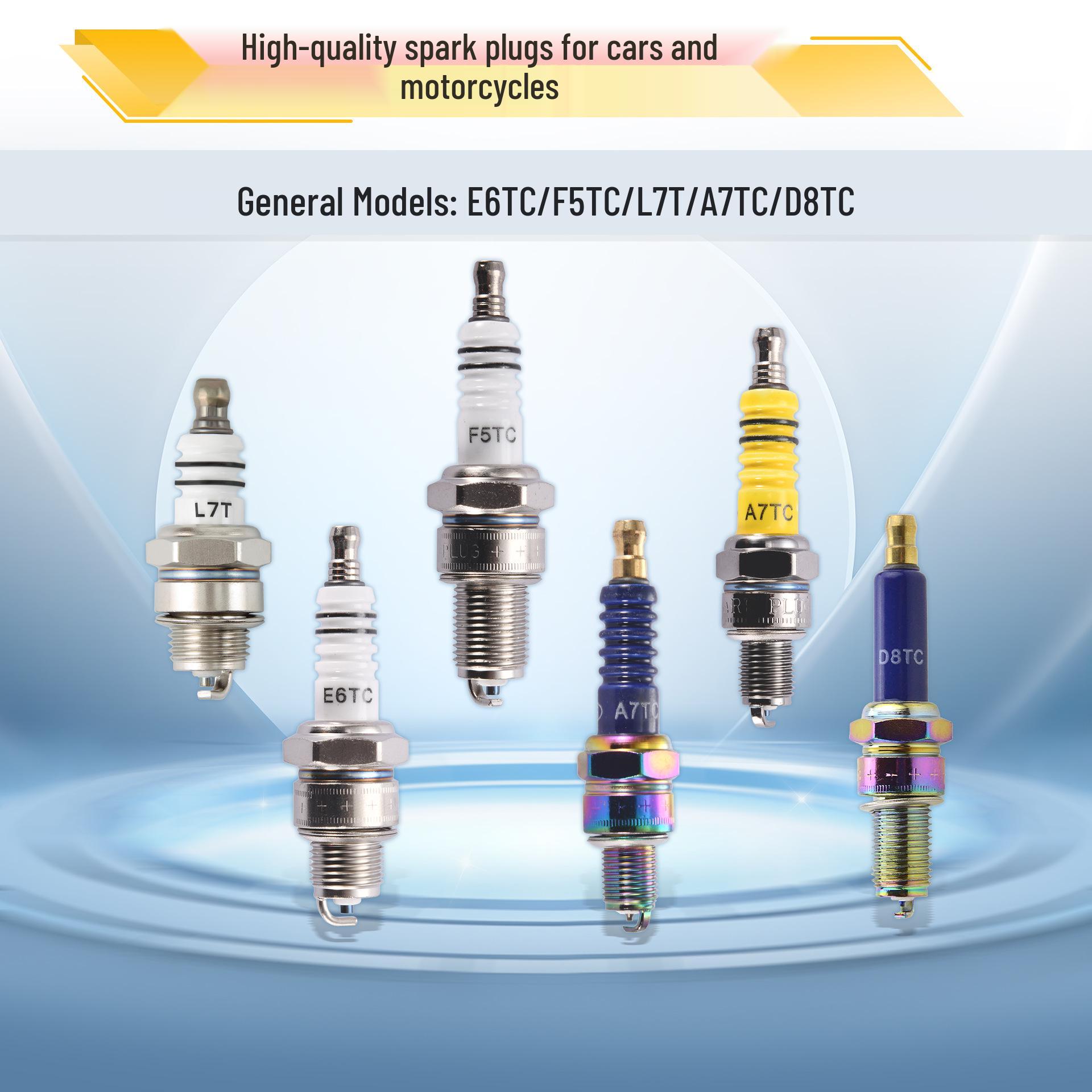 E6TC-F5TC-L7T-A7TC-D8TC Одноэлектродная свеча зажигания для мотоциклов, квадроциклов и внедорожников Yellow A7TC-Single