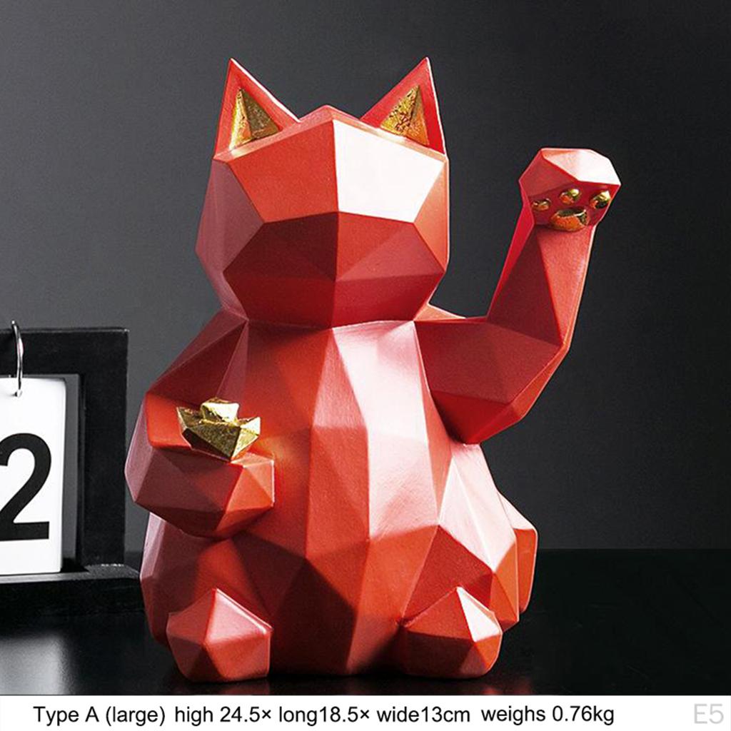 Figurine Wealth Kitten Shelf Bookcase Tabletop Ornaments 24.5x18.5x13cm Nordic Birthday