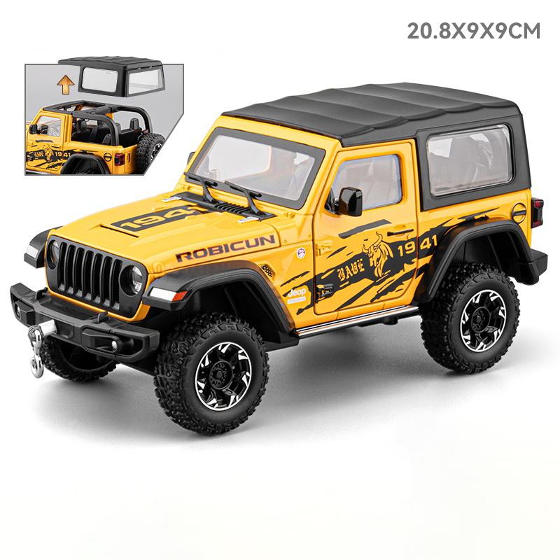 1:22 Jeep Wrangler Off Road SUV Alloy Metal Diecast Model Car Simulation Children Collectibles Ornaments Holiday Present Kid Toy ALM1