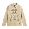 Letter Single-Breasted Lapel Versatile Loose Jacket Men Jacket Coastal-Gray AFDV167-4