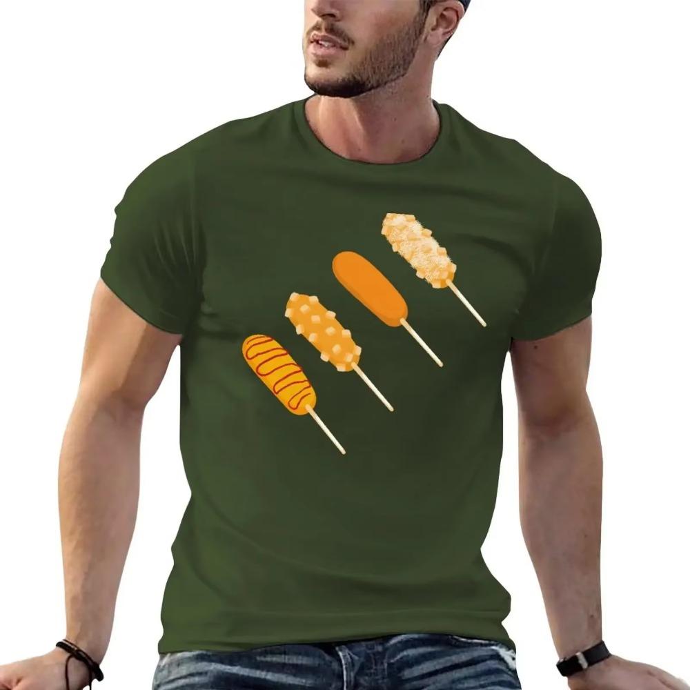 Neues Koreanisches Corn Dogs T-Shirt Jungen Tierprint Shirt Schnelltrocknendes T-Shirt Vintage Kleidung Herren Grafik T-Shirts