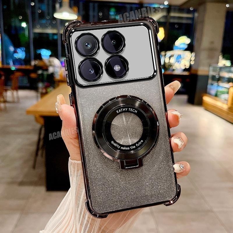 

Pocox6pro Роскошный чехол-держатель с покрытием для Xiaomi Mi Poco X6 M6 F6 Pro X6pro 5g F6pro Противоударный защитный силиконовый чехол-подставка Poco F6 Pro