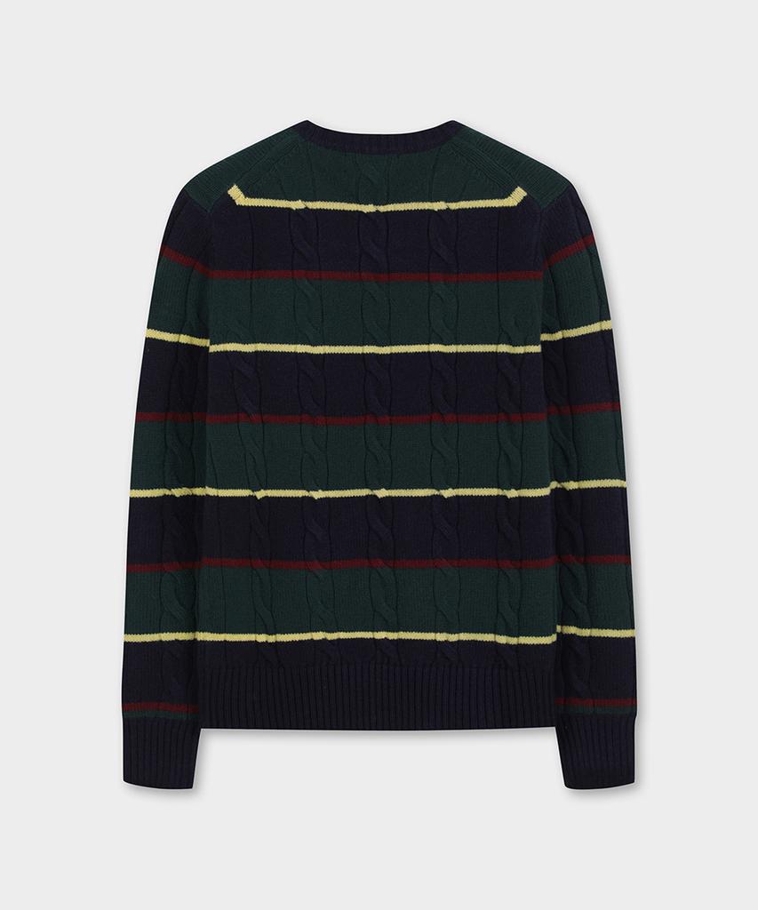 BROOKS BROTHERS Archive Cable Stripe Sweater (Multi) (Bbwrmm3889Wew)