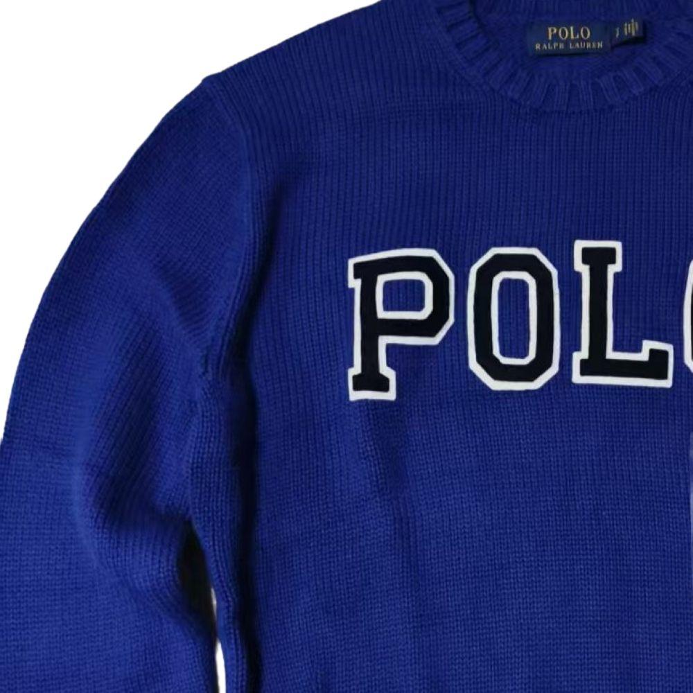 Polo Ralph Lauren Letter Logo Embroidered Crew Neck Long Sleeve Cotton Knit Sweater Men Sweater 710730217-004