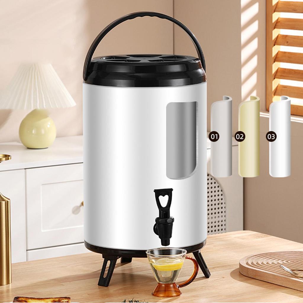 Beverage Dispenser for And Cold Drinks, Portable Milk Pail Tea Soup