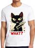 Cat What Murderous Black Cat With Knife Meme Gift Funny Style Unisex Gamer Cult Movie Music Tee T Shirt 8008
